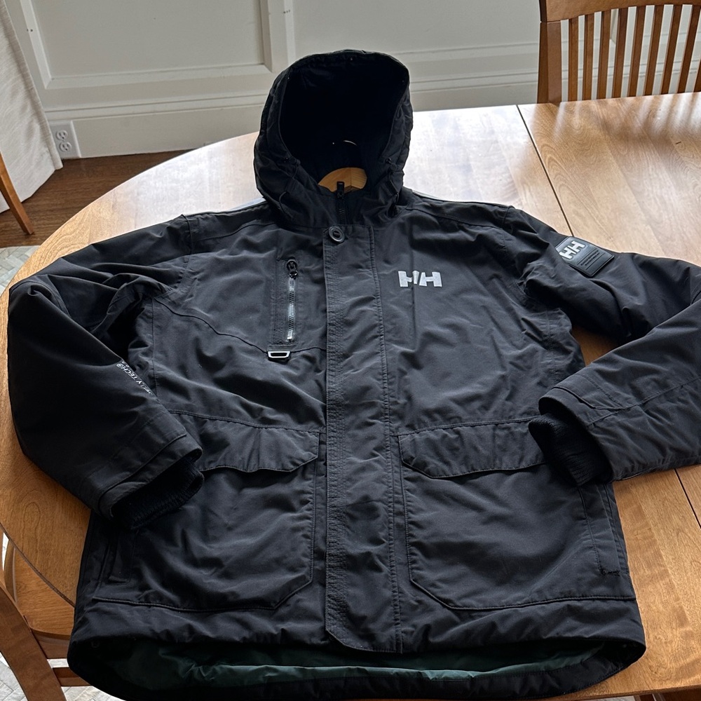 Helly Hansen Black Men's Waterproof Hooded Parka